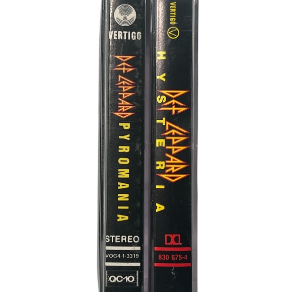 Vintage 80's Def Leppard Pyromania & Hysteria Cassette Tapes Made In Canada - Picture 2 of 9